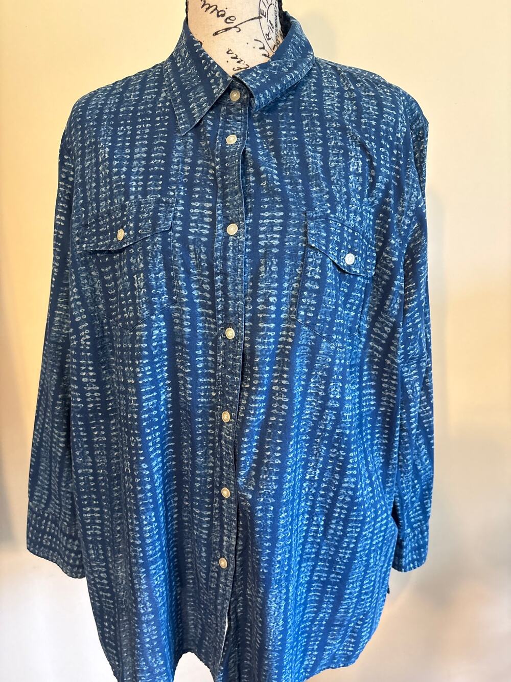 Lauren Ralph Lauren Blue Button down Shirt 1X